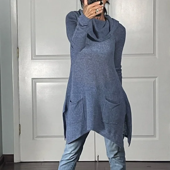 Sala Fifth Avenue 100% cashmere turtle neck hoodie sweater size XS - Picture 5 of 12